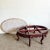 Brown Chinese Rosewood Hand Carved Pink Marble Top Oval Coffee Table For Sale - Image 8 of 8