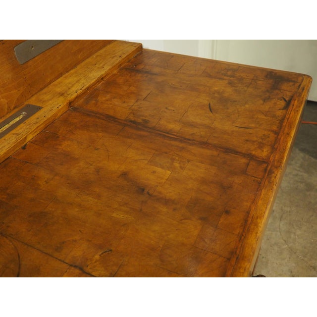 Antique French Double Butcher Block Table With Iron Mounts, Circa 1920s For Sale - Image 10 of 18