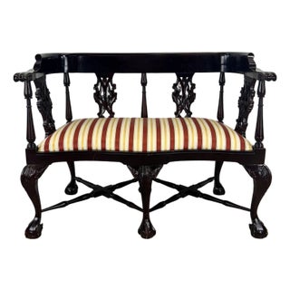 Vintage Two Seat Chippendale.Settee For Sale