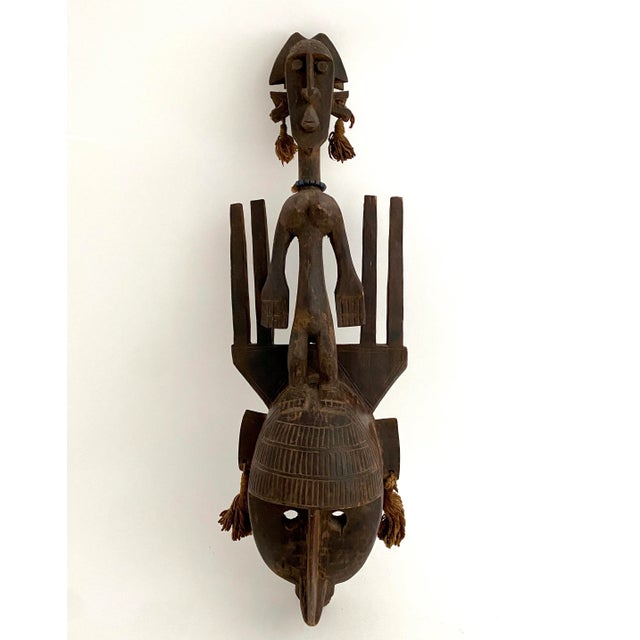 Wood Vintage African Mali Bambana Tribal Mask For Sale - Image 7 of 7