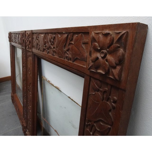 Large Art Nouveau Carved Wooden Frames with Glass, 1890s, Set of 2 For Sale - Image 10 of 16