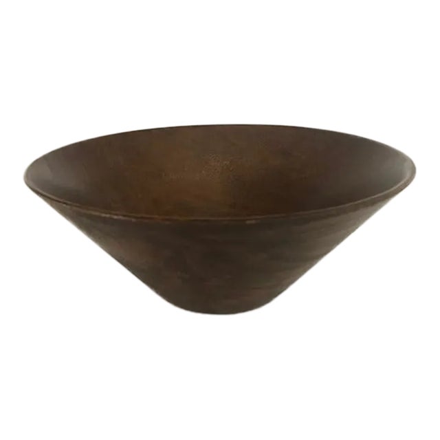 Mid-Century Modern Faux Wood Salad Serving Bowl For Sale