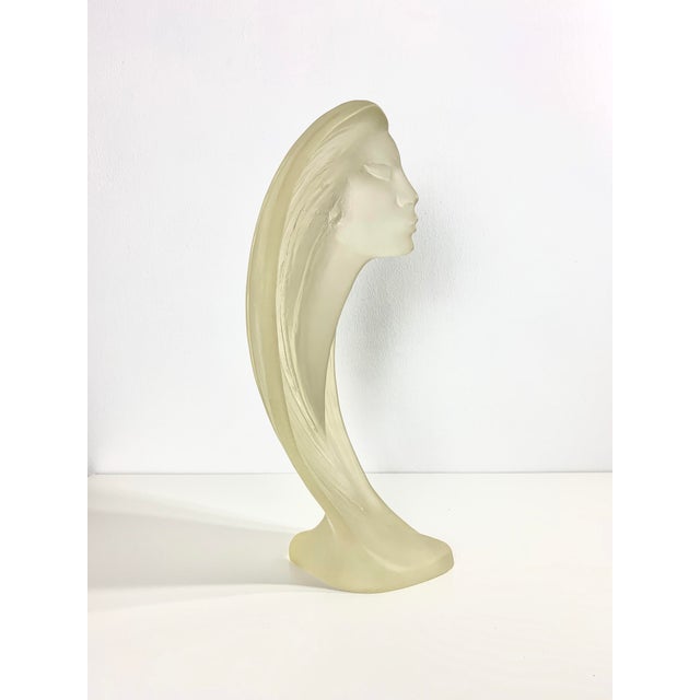 1980s 1985 Resin Bust of Woman in Wind Sculpture by Austin Prod Inc For Sale - Image 5 of 11