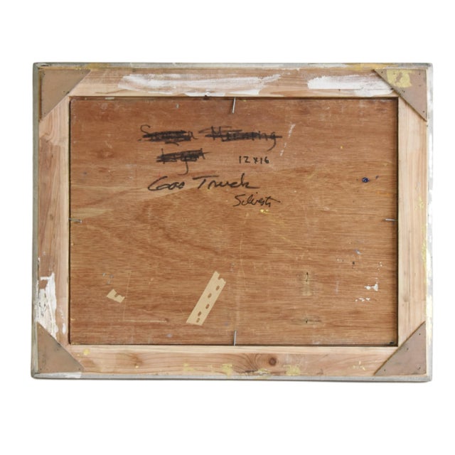 Red Silvio Silvestri, Listed Artist Antique Trucks Landscape Oil Painting W/ Gold Frame For Sale - Image 8 of 10