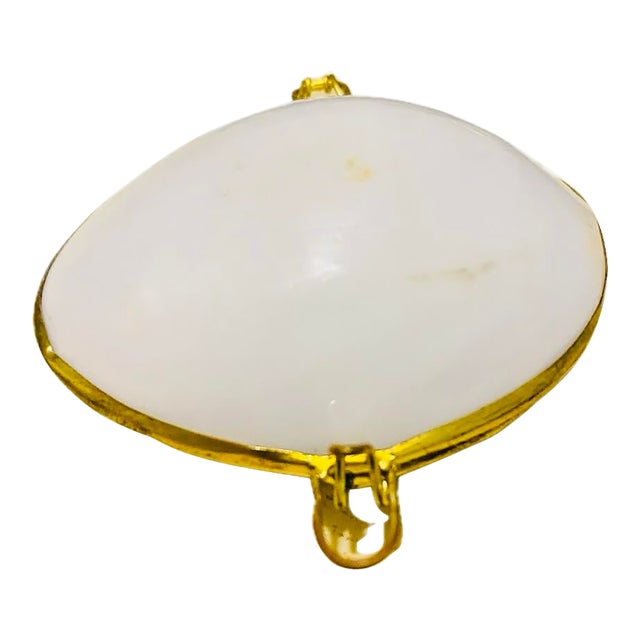 Vintage Pearlized Shell Trinket Box For Sale