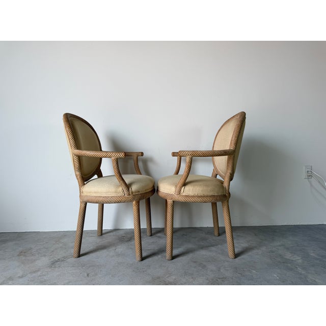 Italian F.lli Boffi Hollywood Regency Style Faux Rope Twist Dining Chairs – Set of 6 For Sale - Image 12 of 18
