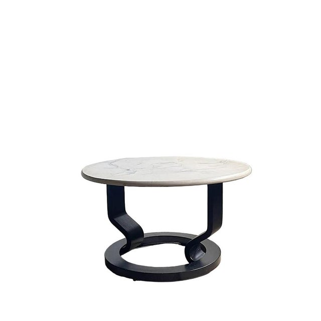 Black Swedish Postmodern Marmorino Coffee Table, 1980s For Sale - Image 8 of 8