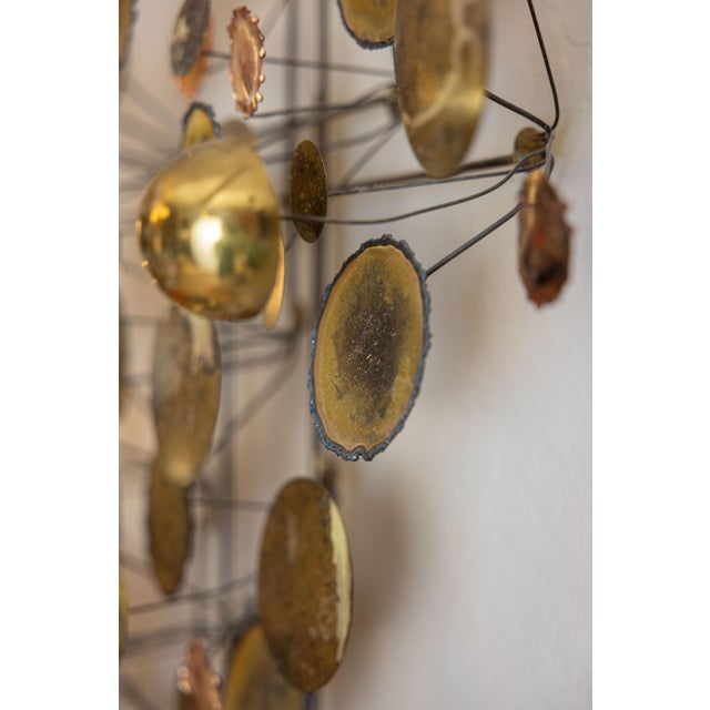 1970s Vintage C. Jeré Raindrops Brass and Copper Wall Sculpture For Sale - Image 5 of 9