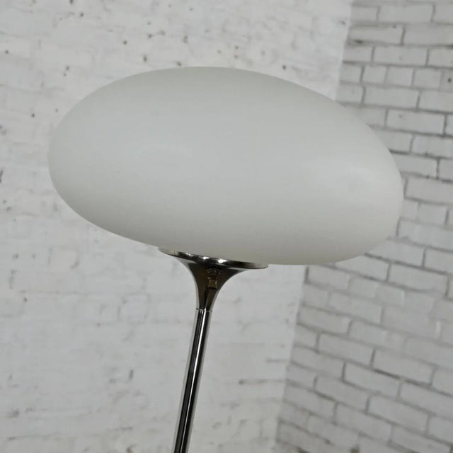Chrome Mid 20th Century Mid-Century Modern Floor Lamp Chrome With Frosted Glass Mushroom Globe by Laurel Lamp Co. For Sale - Image 8 of 13