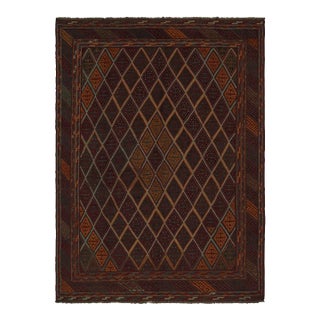 Vintage Mashwani Tribal Rug in Red With Geometric Patterns, From Rug & Kilim For Sale