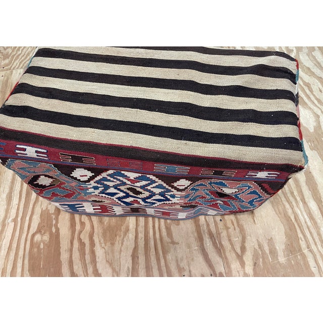 Tan Antique Azerbaijan/ Shahsavan Cargo Bag or Mafrash, Bedding Bags, Soumak Kilim For Sale - Image 8 of 9