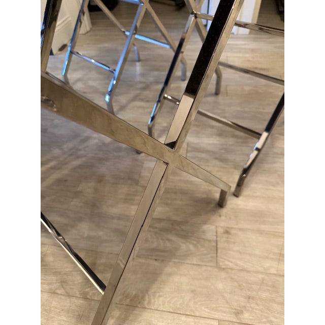 Metal 1970s Set of 4 Mid Century Chrome Counter Stools For Sale - Image 7 of 8