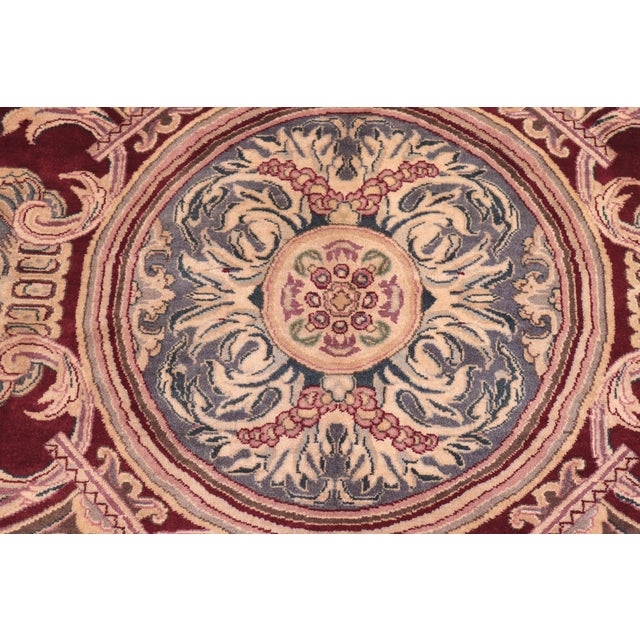 Pink Shabby Chic Pak-Persian Red/Pink Wool Rug - 9'0'' X 11'11'' For Sale - Image 8 of 9