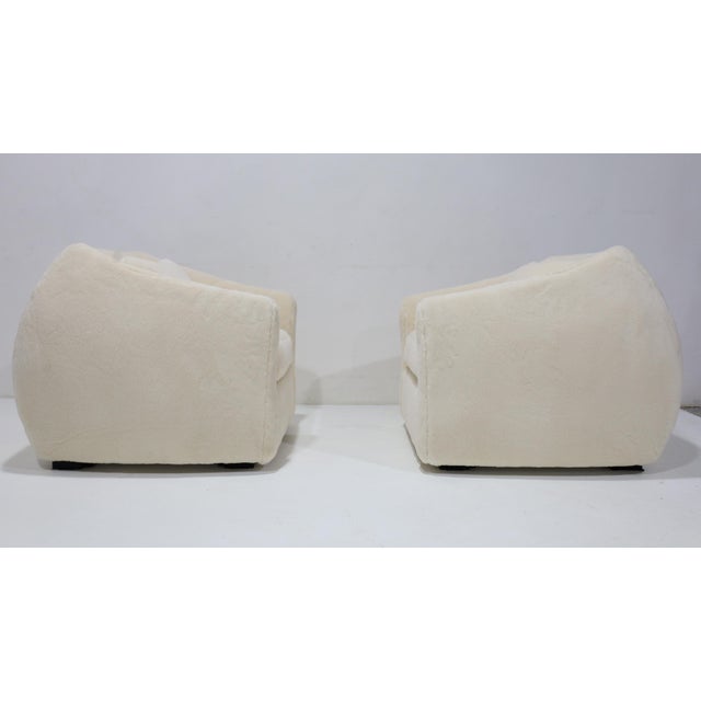 Textile Pair of Jean Royere Style Polar Lounge Chairs in Holly Hunt Great Plains For Sale - Image 7 of 12