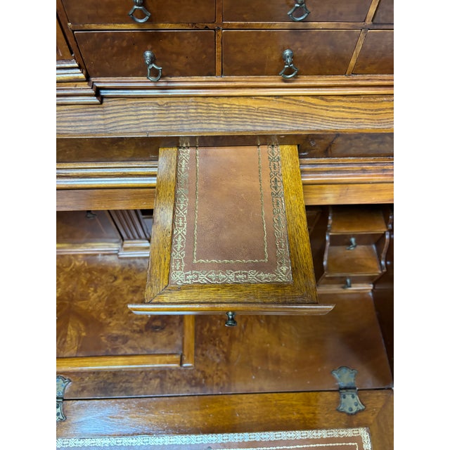 Wood Late 20th Century Italian Burl Wood Secretary Cabinet by k.p.s. New YorkWith Mirrored Doors, 7’8” For Sale - Image 7 of 9