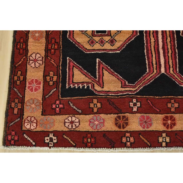 Ardabil Runner 3’9” X 9’7” Blue Wool Vintage Tribal Hand-Knotted Oriental Rug For Sale - Image 12 of 15