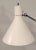 White articulating single-arm floor lamp by Gino Sarfatti for Arteluce. Adjustable height. Carrara marble base and black...