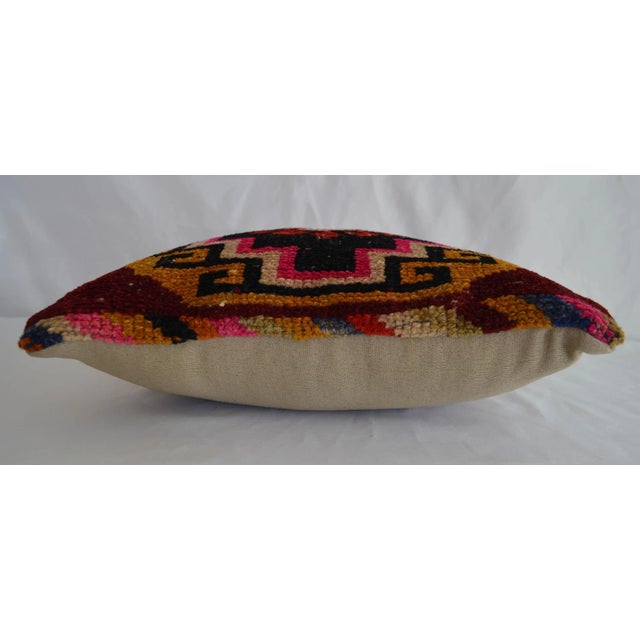 Dimensions: 16" x 16" Material: Made from vintage Distressed Turkish hand knotted wool rug. Back side cotton with hidden...