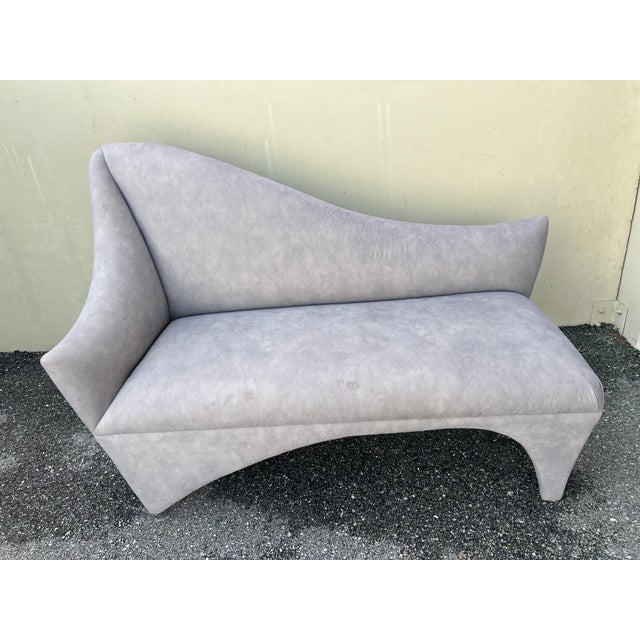 Gray Late 20th Century Vladimir Kagan for Directional a-Symmetric Settee/Lounger For Sale - Image 8 of 11