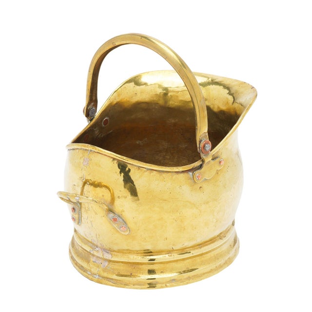 Metal English Helmet Form Brass Coal Hod, 1800's For Sale - Image 7 of 12