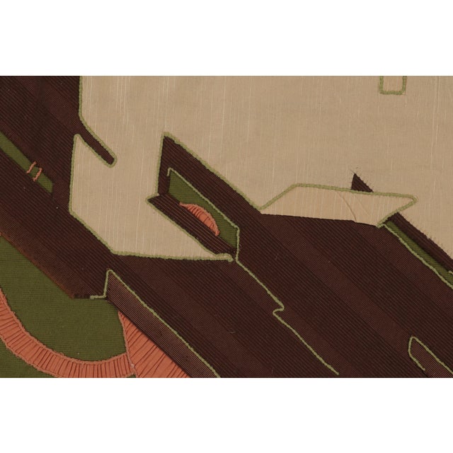 Rug & Kilim’s Contemporary Tapestry With Geometric Patchwork in Black & Beige For Sale In New York - Image 6 of 10