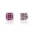 Art Deco Natural Ruby & Diamond Square Stud Earrings in Sterling Silver, A Pair For Sale - Image 9 of 12