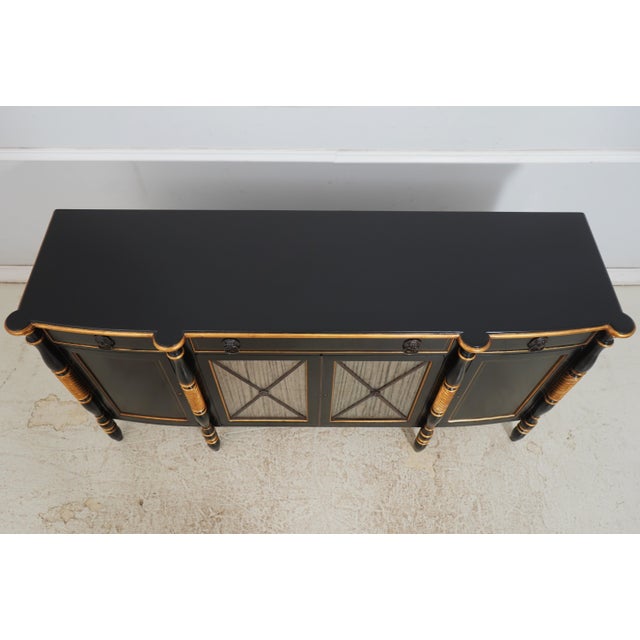 Wood 1990s Hickory White Co Regency Style Black & Gold Sideboard For Sale - Image 7 of 18