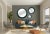 A chic and fashionable set of three Mid-Century Modern mirrors in three different sizes. The mirrors are handmade using...