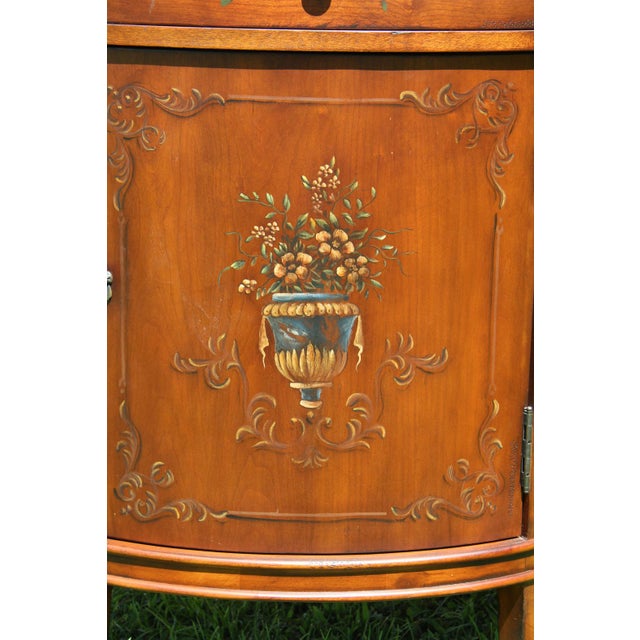 Traditional Ethan Allen Paint Decorated Demilune Commode For Sale - Image 3 of 18