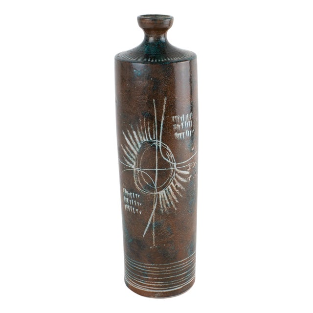 Yvon Roy for Atelier Montgolfier Glazed Terracotta Ceramic Vase, circa 1950 For Sale