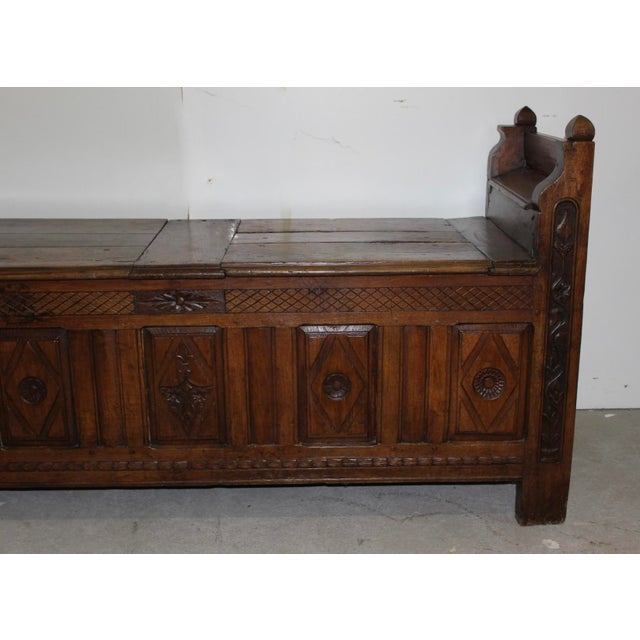 Oak Chest Bench, 18th Century For Sale - Image 6 of 15
