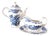 Vintage English Windsor Blue & White Ceramic Teapot & Gravy Boat Set from Ridgway, 1960s, Set of 2 For Sale