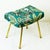 Mid-Century Austrian Brass Stool with Green Ape Fabric, 1950s For Sale - Image 9 of 12