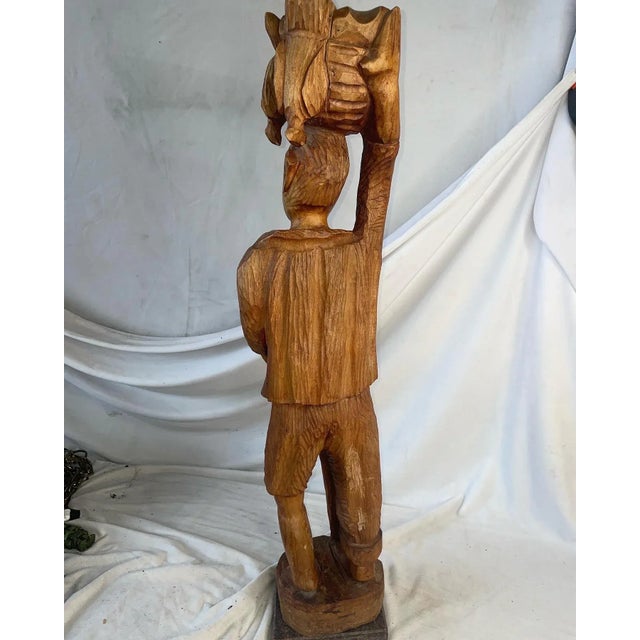 Vintage 1934 Tall Standing Wood Figure For Sale In San Diego - Image 6 of 10