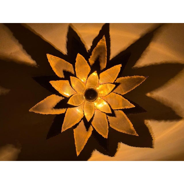 Vintage Floral Brass Wall Sconce by Maison Jansen, 1960s For Sale - Image 10 of 15