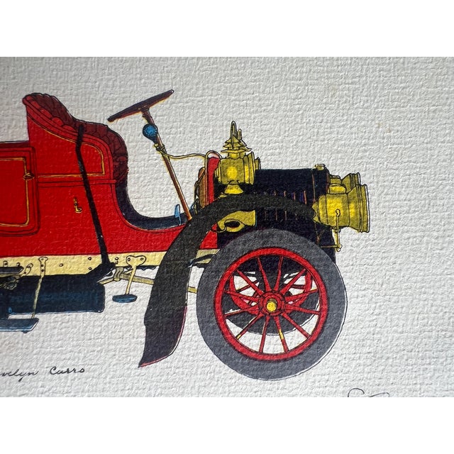 1950s 1950s Evelyn Cuero "Cadillac Surrey Type Touring Car" 1905 Automobile Print For Sale - Image 5 of 7