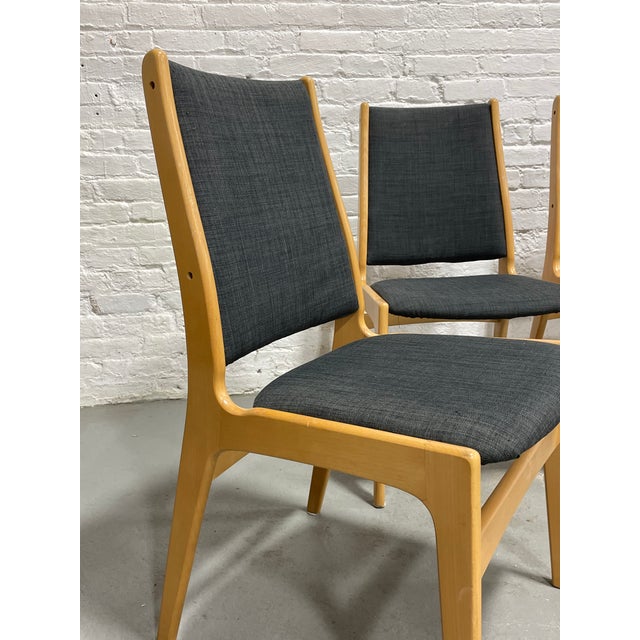 Danish Mid Century Modern Dining Chairs, Set of 6, Beech Wood Frames With Charcoal Upholstery, Scandinavian Modern Dining Chairs, C. 1960s For Sale - Image 14 of 17