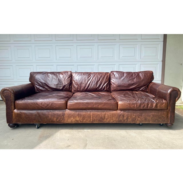 Restoration Hardware Lancaster Leather Sofa Chairish