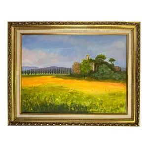 Signed Original Oil Painting by Karen Reinhart (American, 1938-2023) Titled 'Tuscan Countryside'