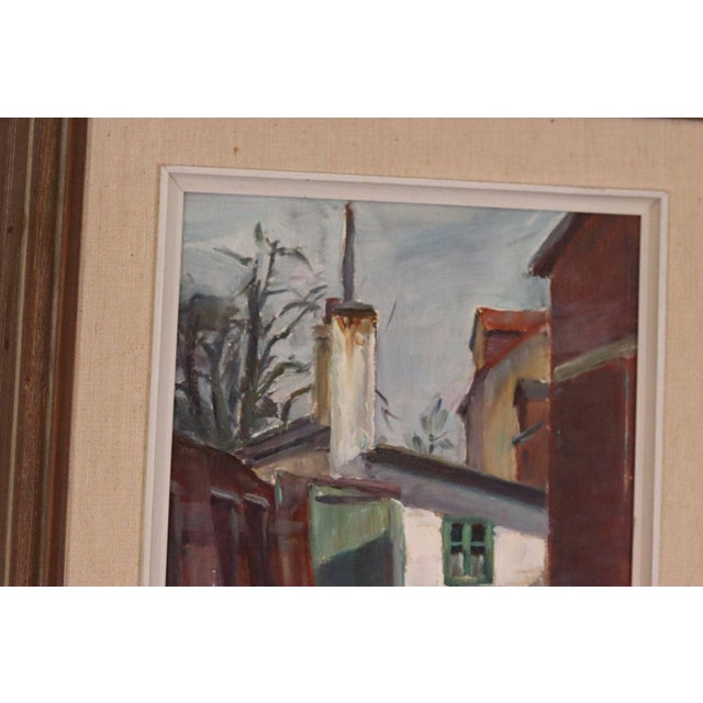 Carl Oskar Larsson, Yard View, 1958, Oil on Panel, Framed For Sale - Image 7 of 11