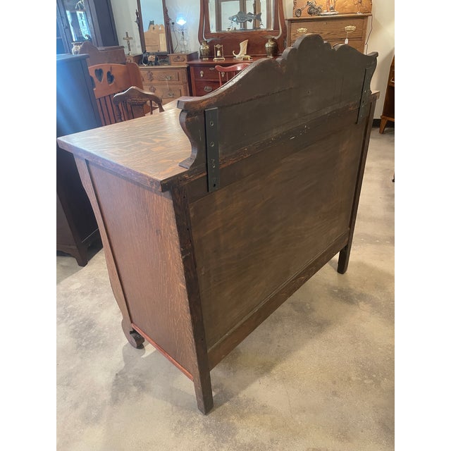 Brown Antique American Empire Revival Style Sideboard/Buffet For Sale - Image 8 of 12