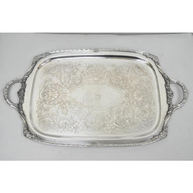 Vintage 1847 Rogers Bros Heritage 9492 Large Silver Plated Serving Platter Tray For Sale - Image 14 of 14