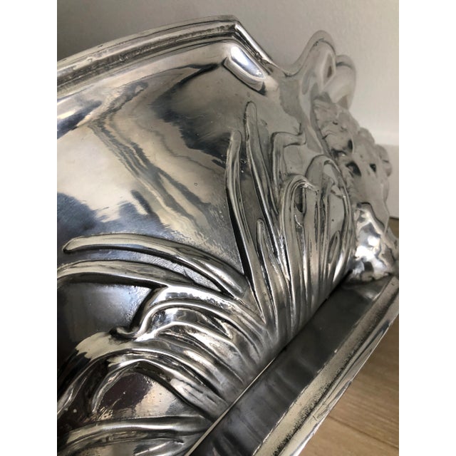 2000 - 2009 Arthur Court Cast Aluminum Lion Centerpiece For Sale - Image 5 of 8