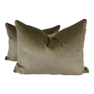 Holly Hunt "New Fortune Indoor/Outdoor Velvet" in Acorn 16"x20" Pillows-A