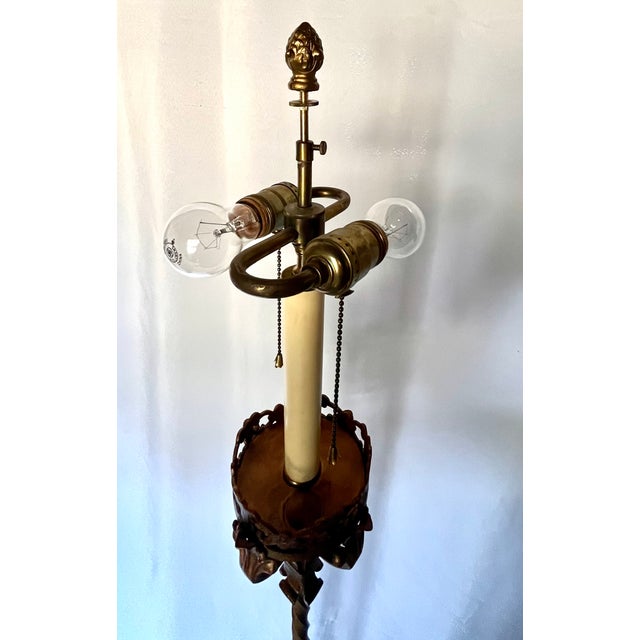 Bronze Vintage Gilt Bronze Floor Lamp W/Marble Base For Sale - Image 8 of 13