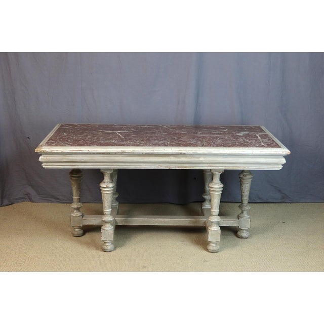 19th Century Console Table with Marble TOp, 1890s For Sale - Image 13 of 13