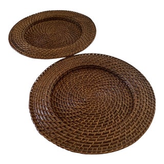 Vintage Wicker Chargers - a Pair For Sale