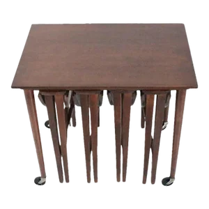 Poul Hundevad Teak Hanging Nest Tables, 1960's - Set of 5