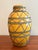 Antique Moroccan Ceramic Vase Maize Saffron Yellow with Metal Moorish Filigree Overlay Beautiful condition. The silver...