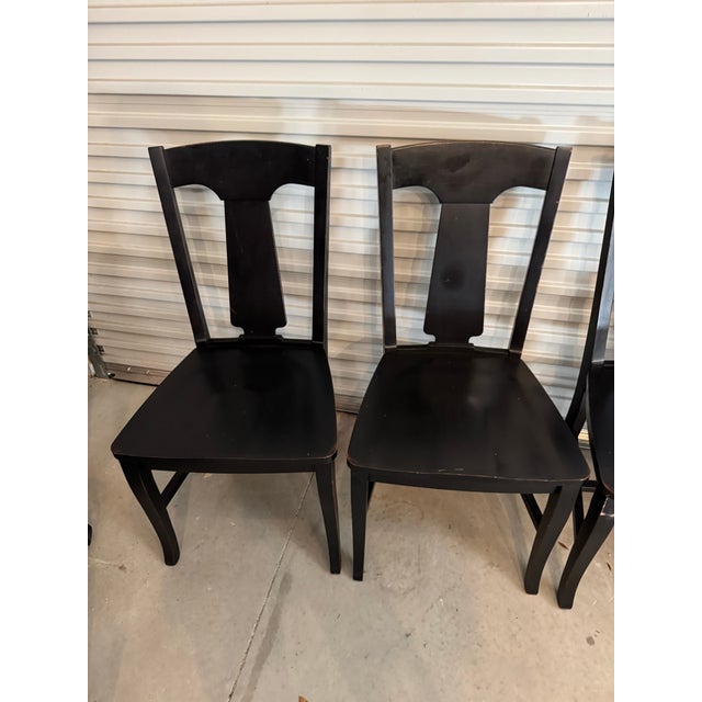 Pottery Barn Pottery Barn Black Farmhouse Dining Chairs, Made in Italy - Set of 4 For Sale - Image 4 of 12